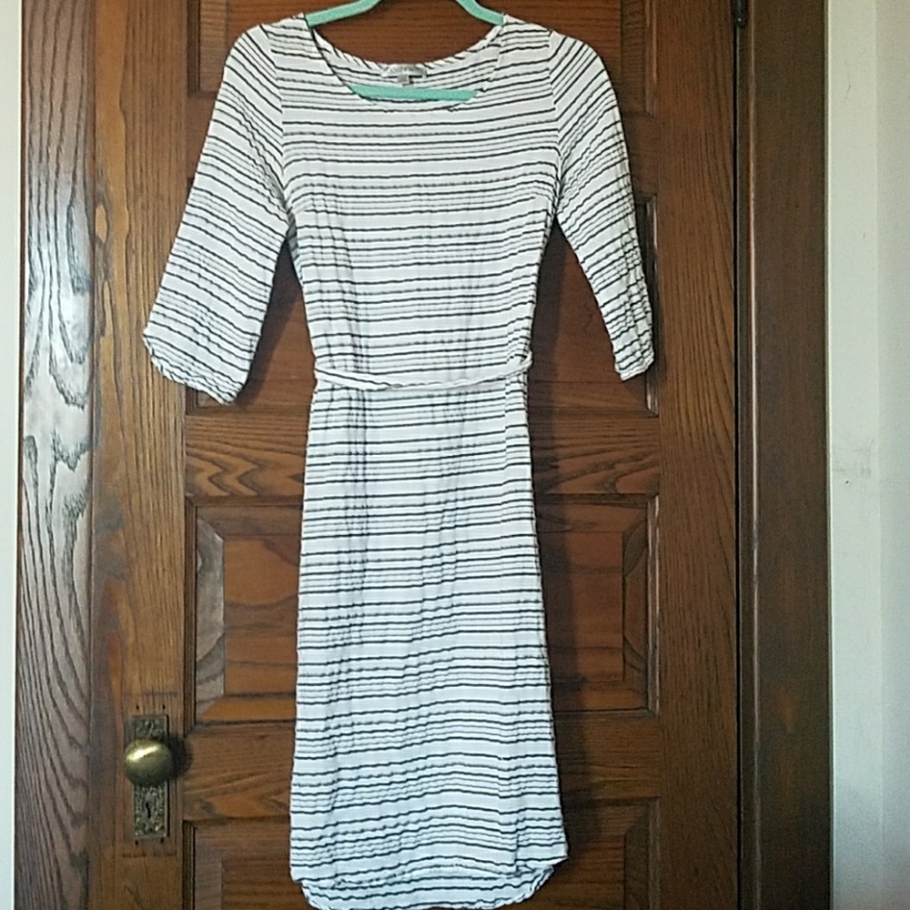 DownEast Striped Gray White Dress XS